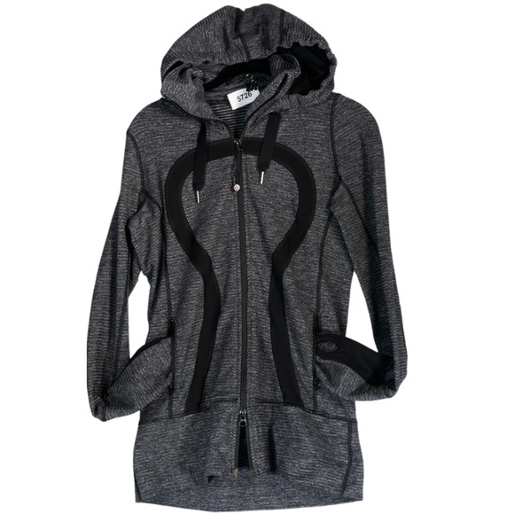 Lululemon Jackets & Blazers - Lululemon Jacket Women Size 4 Heathered Gray Pockets Hoodie Mock Neck Full Zip